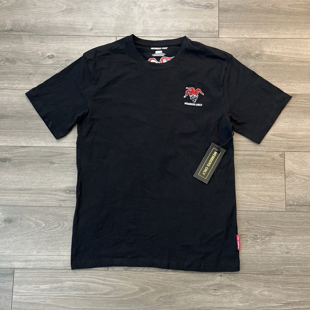 Members Only Mens XL T Shirt Joker Black NWT Short Sleeve